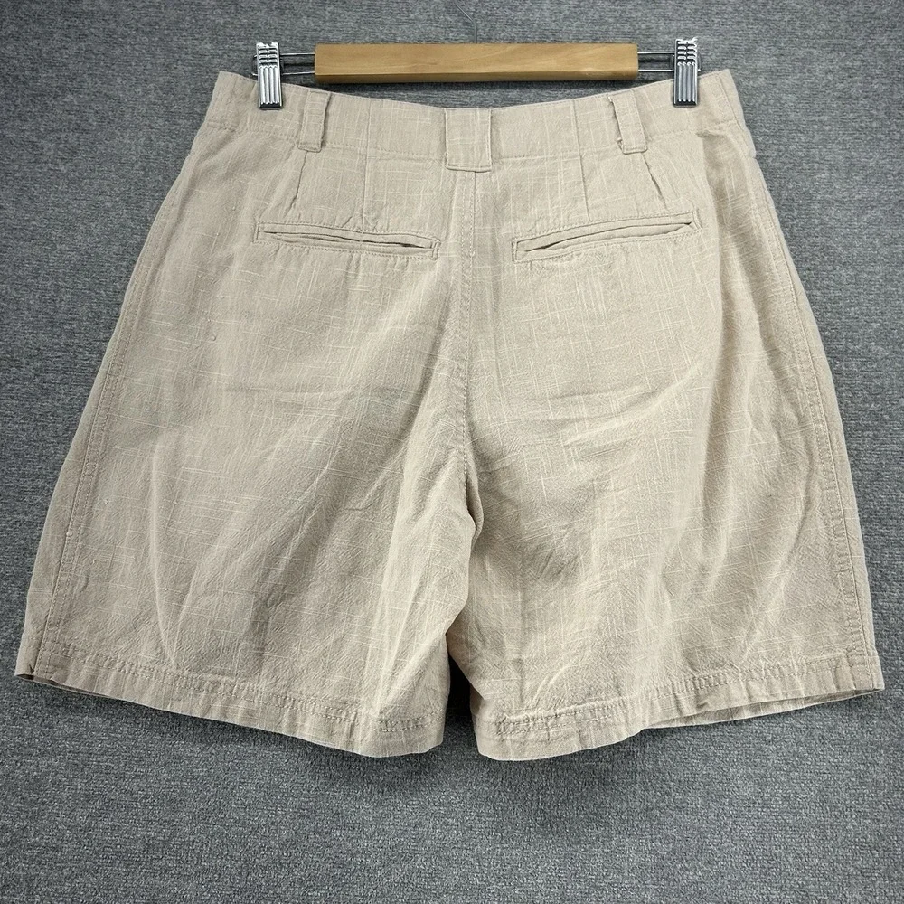 Free People Pleaded Shorts Size 4 Beige‎ Casual 100% Cotton